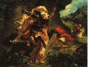 Eugene Delacroix Tiger Hung oil